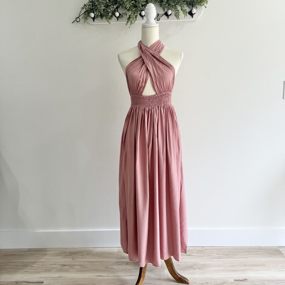 ELF Glowing Hera Infinity Dress Large Pink Maxi